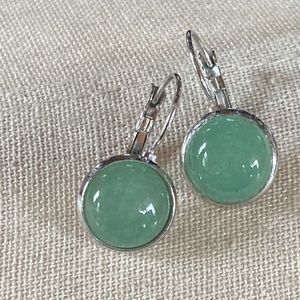 Seafoam Green Glass Earrings